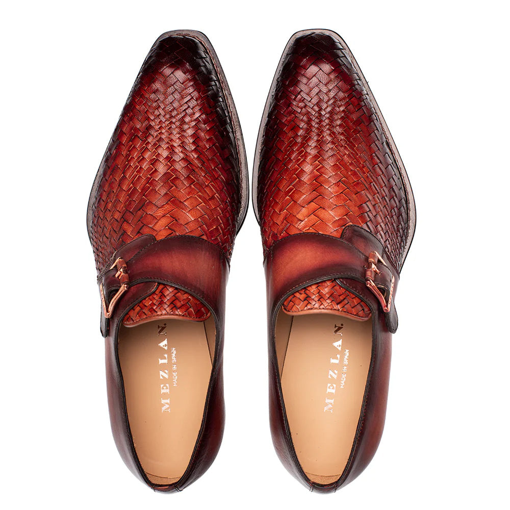 Mezlan Temi Woven Monk Strap Cognac / Rust (21069)