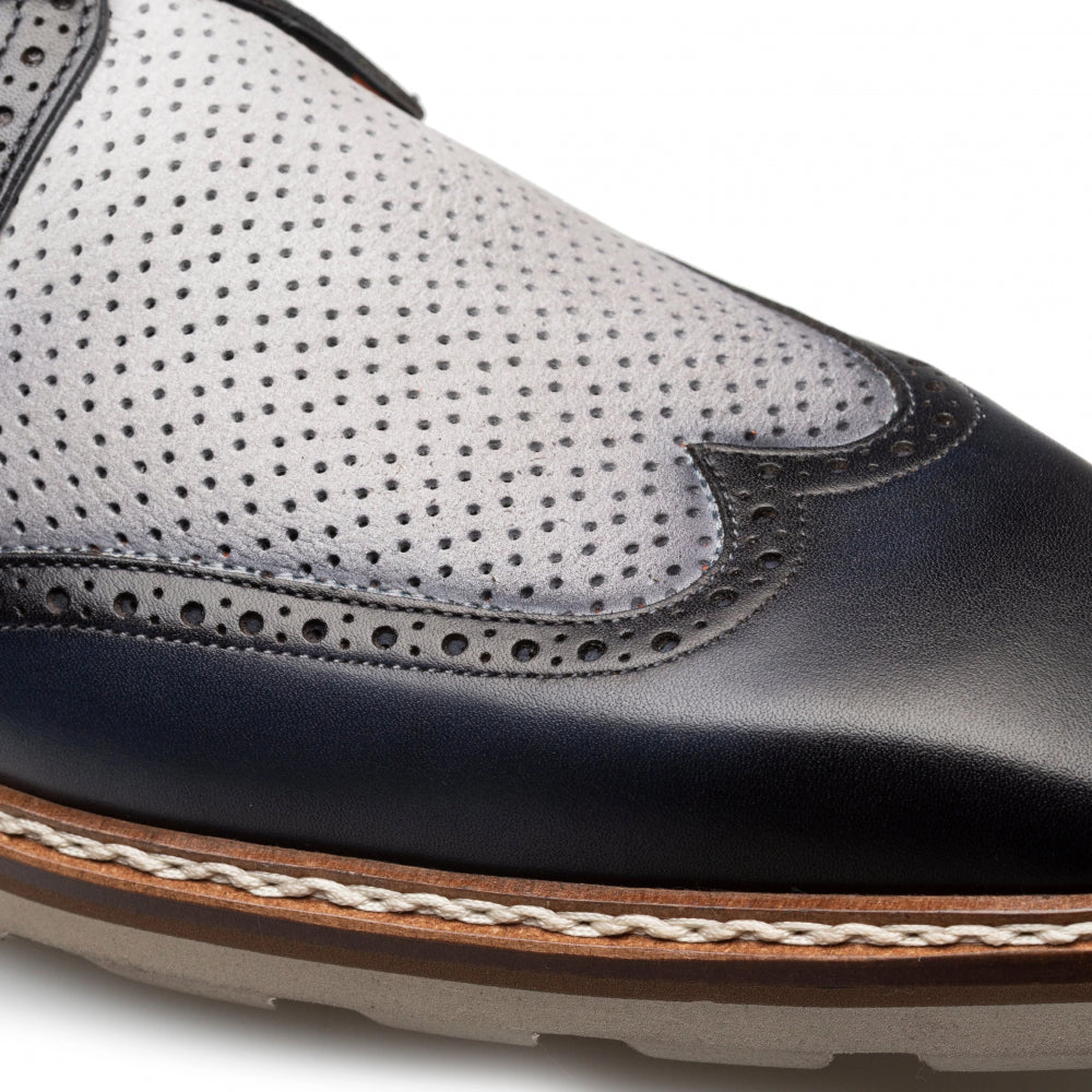 Mezlan Sogno Rugged Monk Strap Blue / Grey