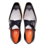 Mezlan Sogno Rugged Monk Strap Blue / Grey