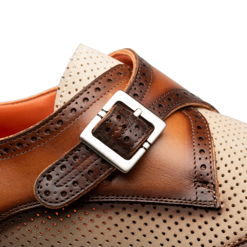 Mezlan Sogno Rugged Monk Strap Camel / Bone