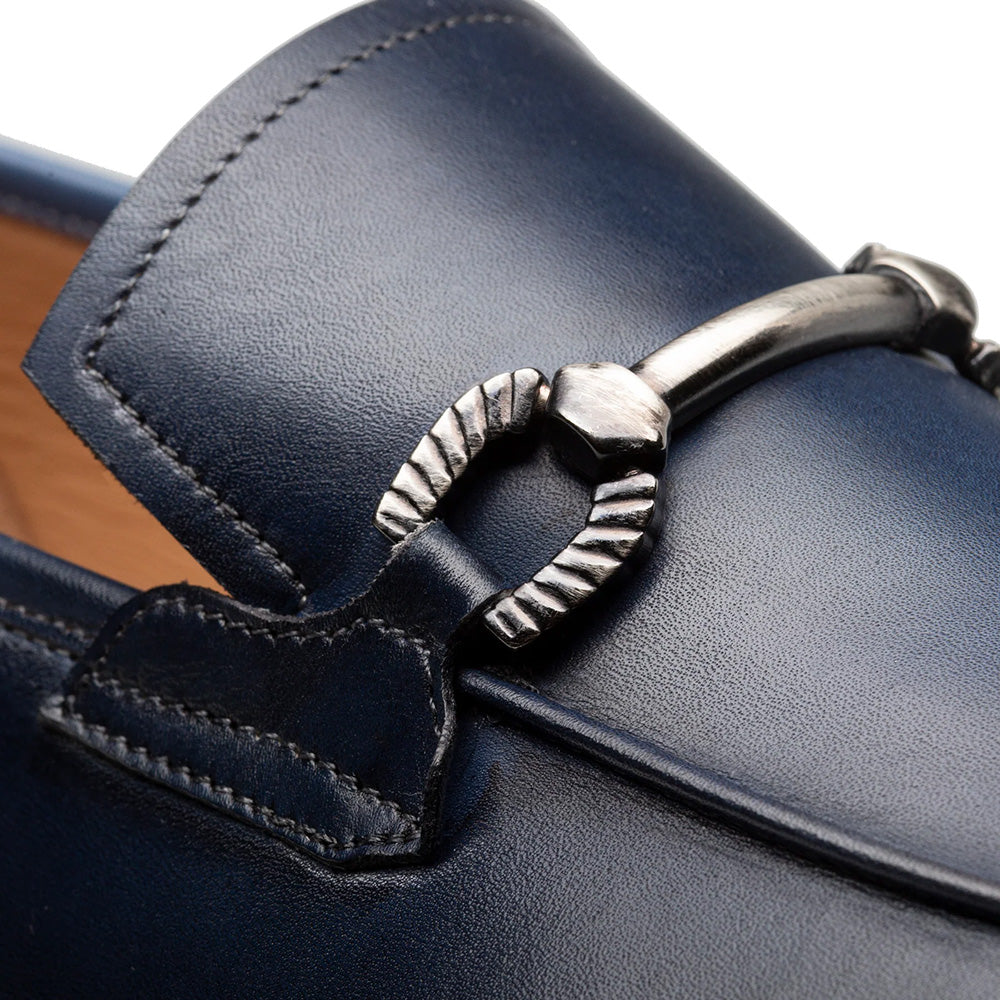 Mezlan Brunello Two-Tone Bit Loafer Pearl Grey / Navy (21100)