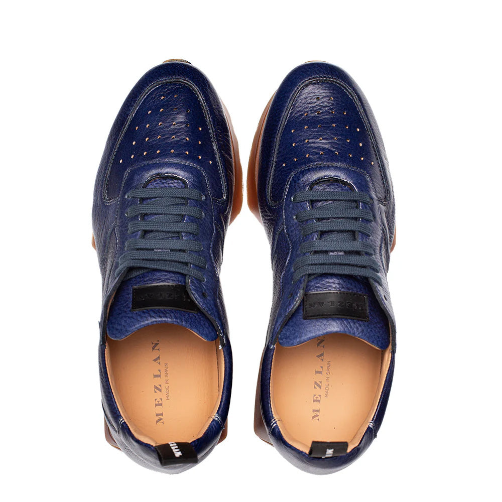 Mezlan Gerardo Deerskin Sneaker Blue (21135) | MensDesignerShoe.com