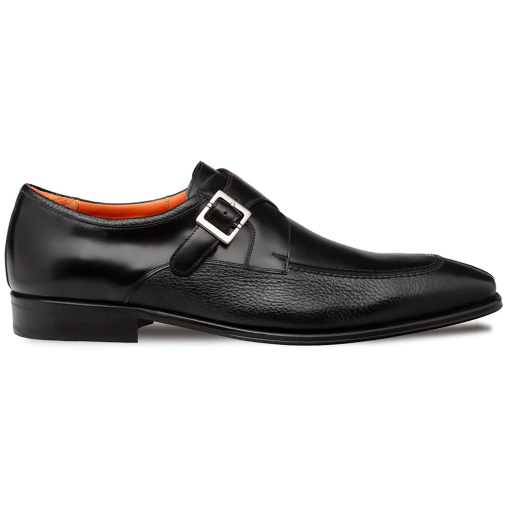 Mezlan Pego Deerskin Monk Strap Black (21158) 