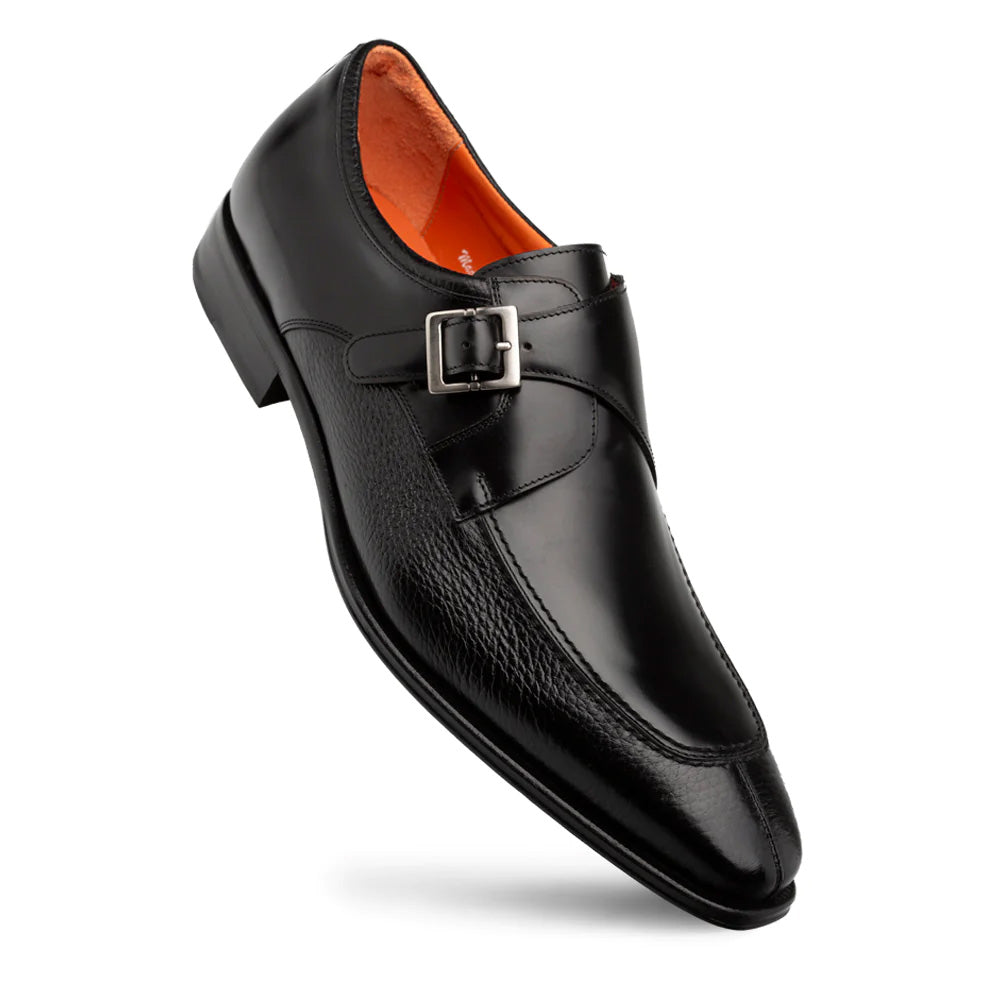 Mezlan Pego Deerskin Monk Strap Black (21158) 