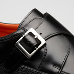 Mezlan Pego Deerskin Monk Strap Black (21158) 