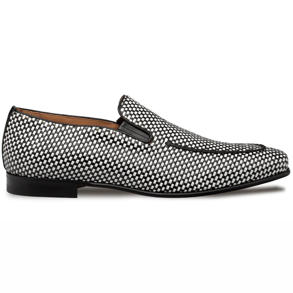 Mezlan Almeria Woven Slip-On Loafer Black / White (21187)