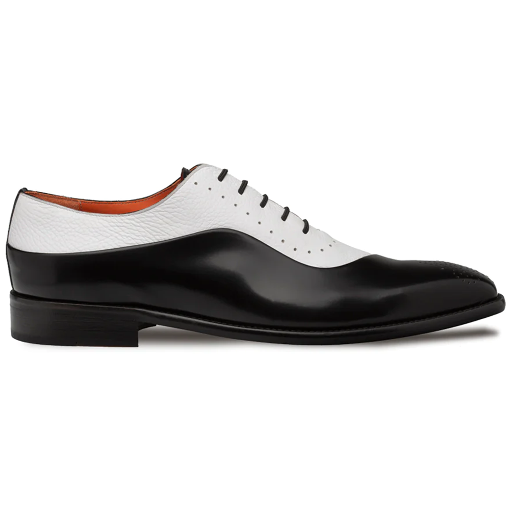 Mezlan Two-Tone Calf & Deer Oxford Black / White (S21190)