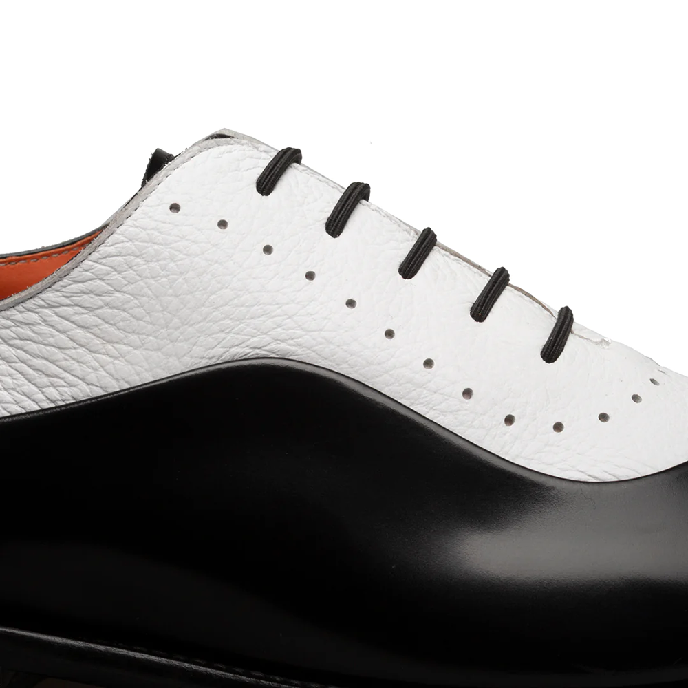 Mezlan Two-Tone Calf & Deer Oxford Black / White (S21190)