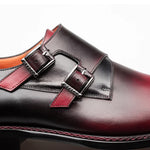 Mezlan Pintor Multi-Tone Double Monk Burgundy & Black (21244)