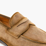 Mezlan Caro Suede Penny Loafer Taupe (21312)