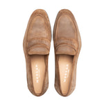 Mezlan Caro Suede Penny Loafer Taupe (21312)