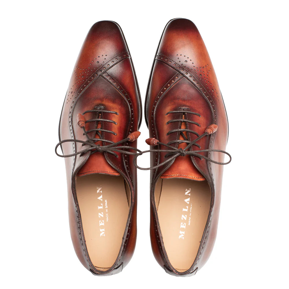 Mezlan Gasset Wing Tip Oxford Cognac Rust (21341)