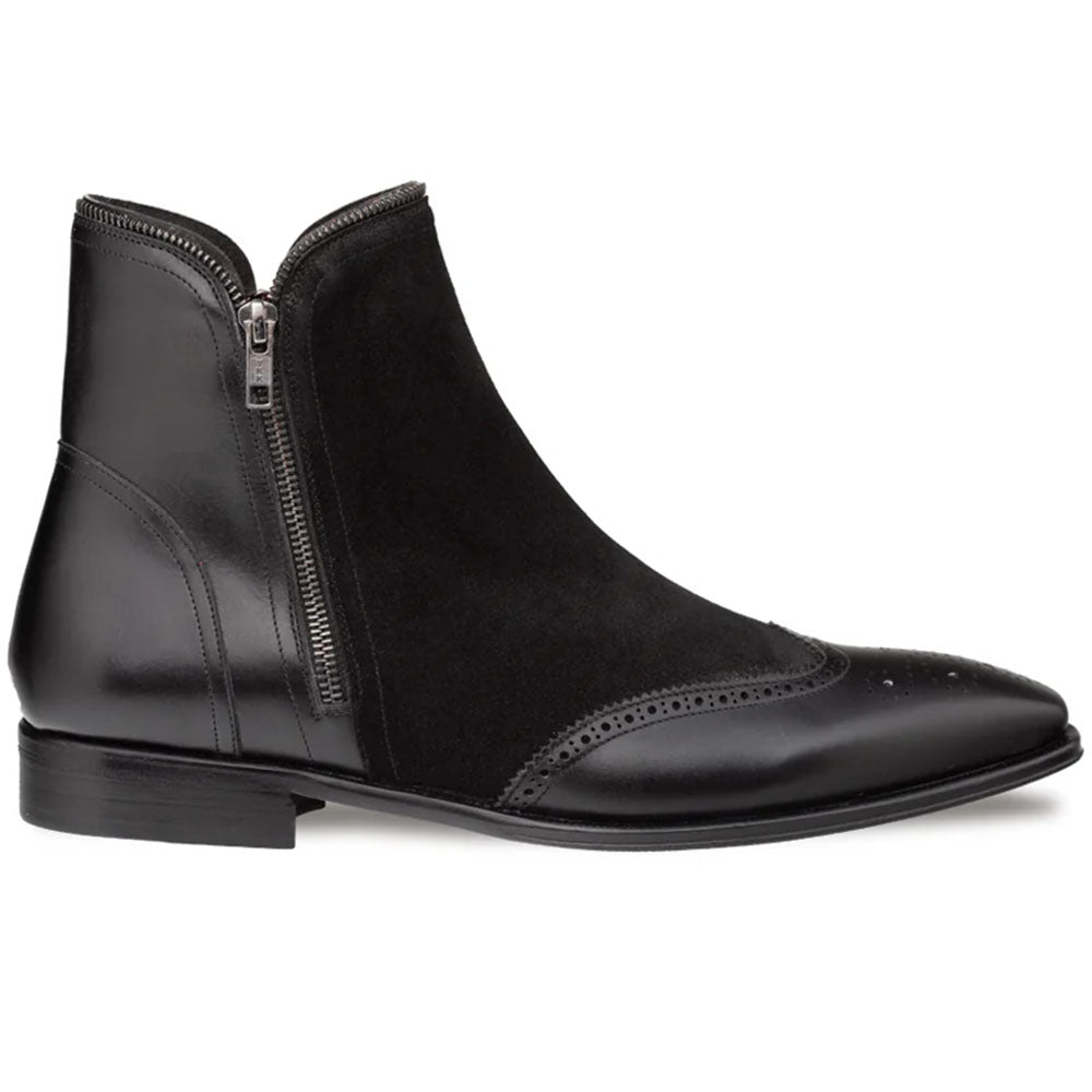 Mezlan Camilleri Calf / Suede Zip Boot Black (21343)
