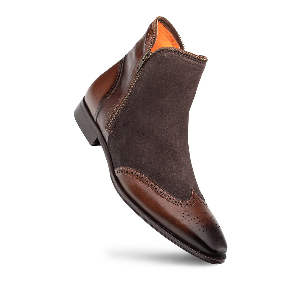 Mezlan Camilleri Calf / Suede Zip Boot Brown (21343)