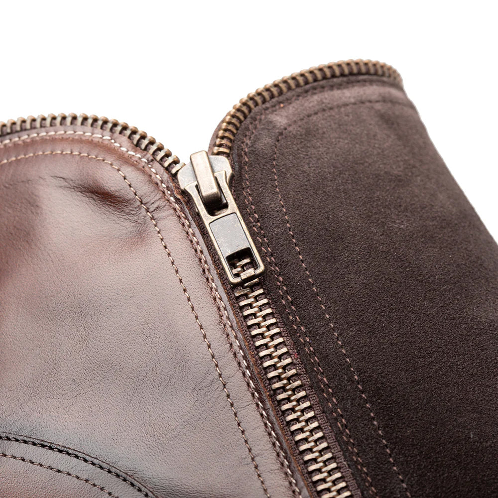 Mezlan Camilleri Calf / Suede Zip Boot Brown (21343)
