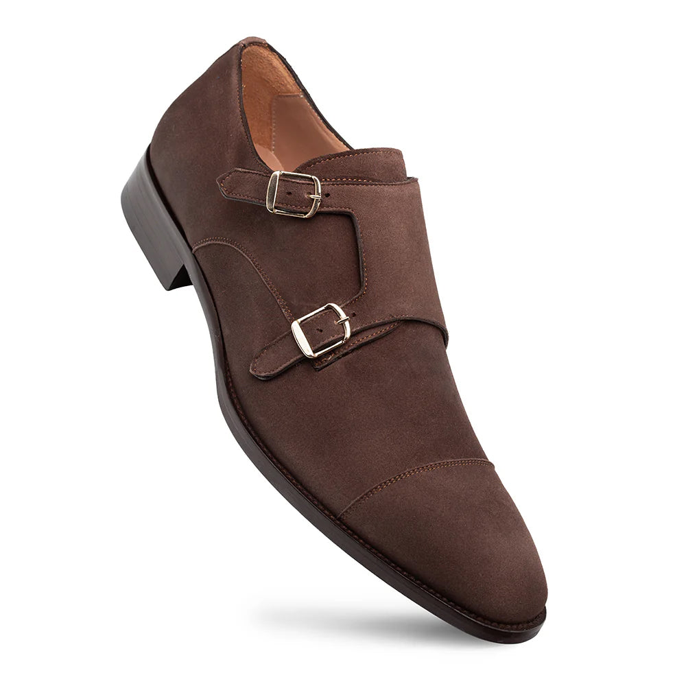 Mezlan Actore II Suede Double Monk Strap Chestnut (21356)