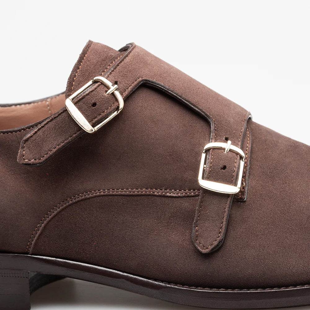 Mezlan Actore II Suede Double Monk Strap Chestnut (21356)
