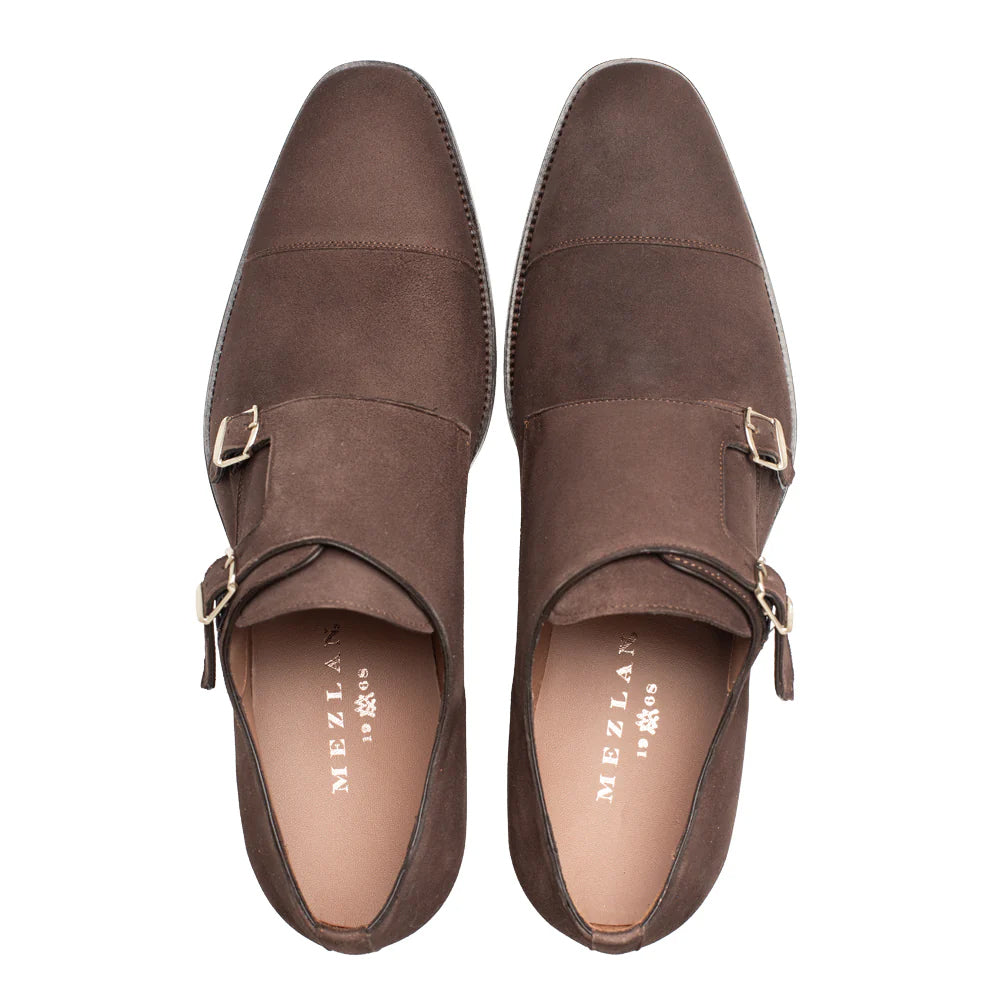 Mezlan Actore II Suede Double Monk Strap Chestnut (21356)