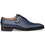 Mezlan Calfskin Apron Toe Monk Strap Blue (E21366)