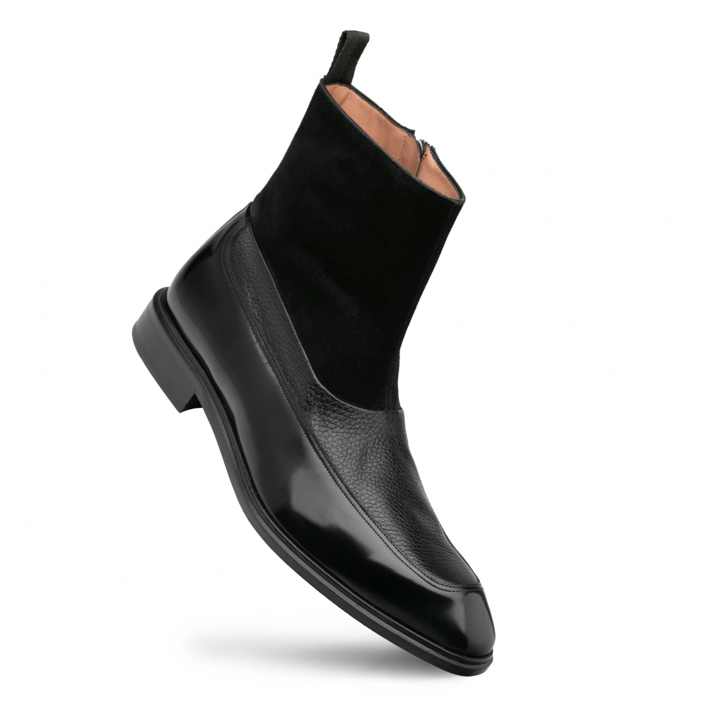 Mezlan Calf / Suede Dress Boot Black