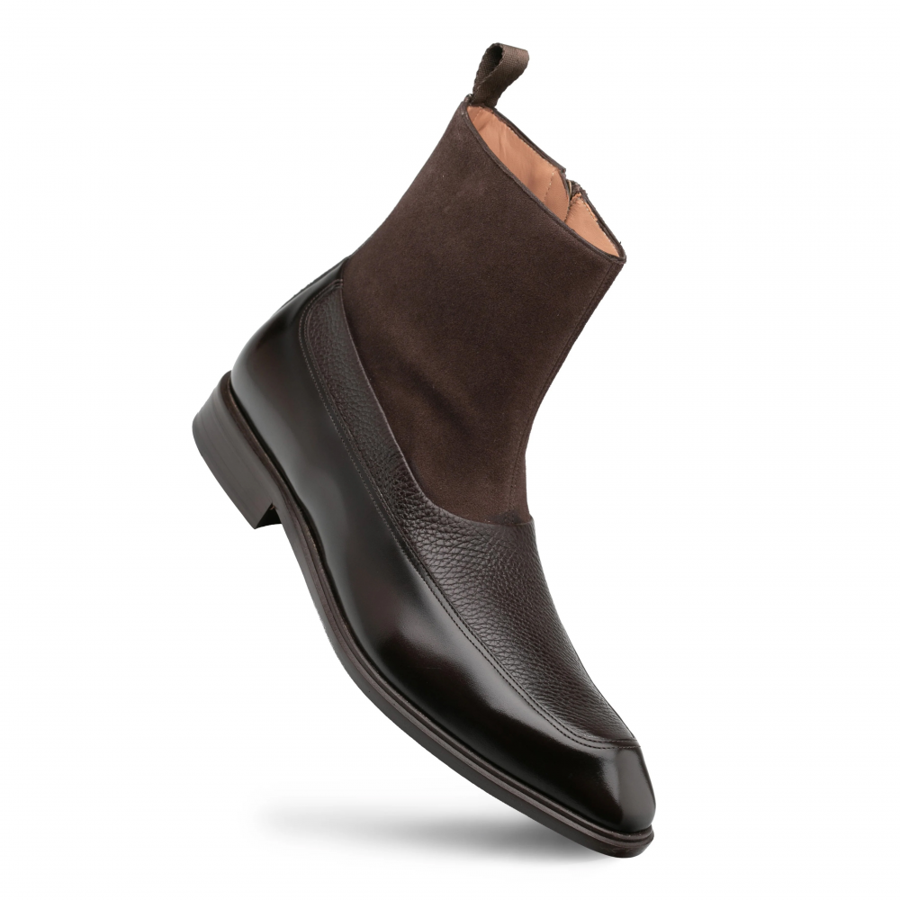 Mezlan Calf / Suede Dress Boot Brown