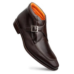 Mezlan Textured Hi-Shine Calf Monk Demiboot Black