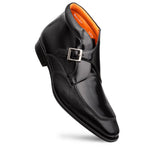 Mezlan Textured Hi-Shine Calf Monk Demiboot Brown