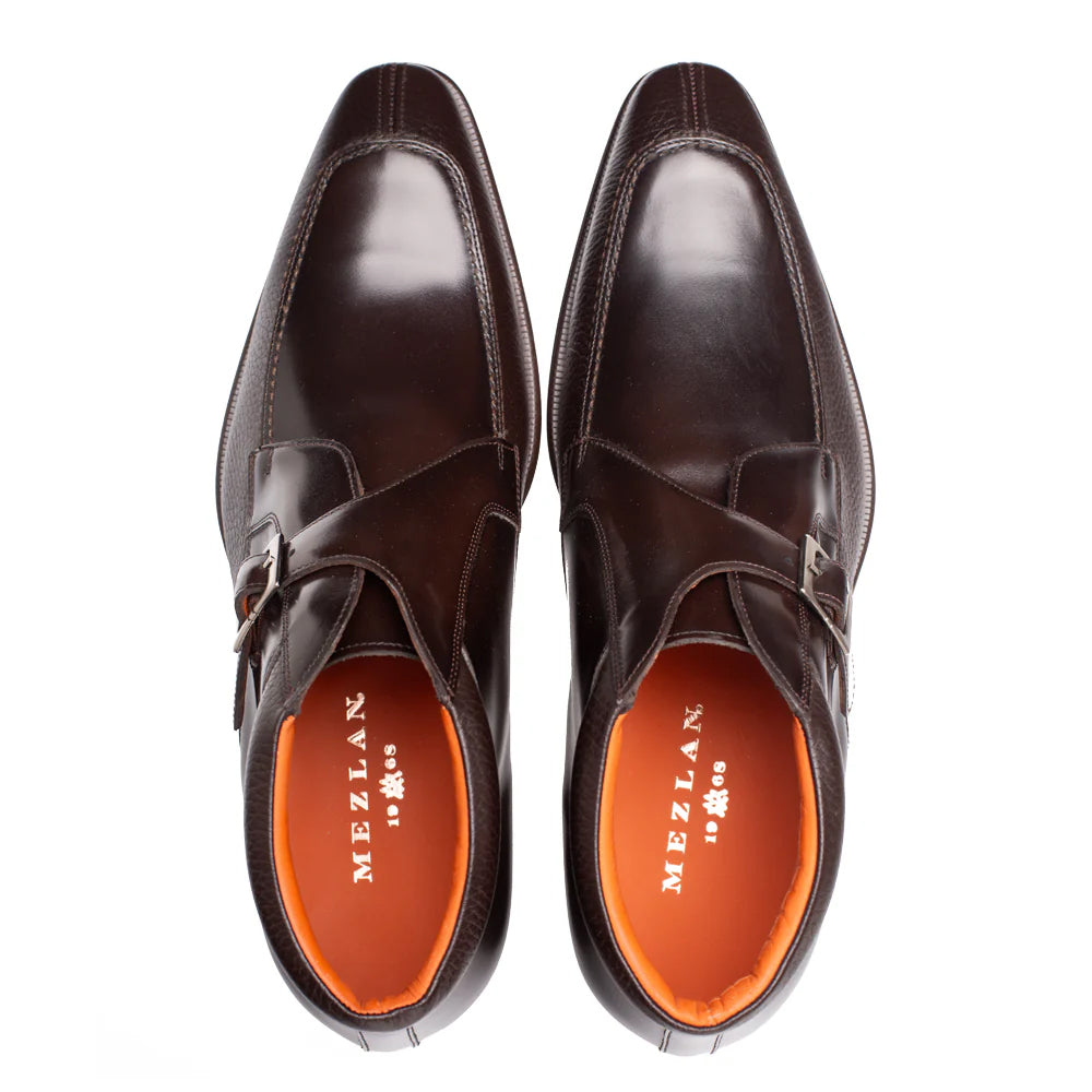 Mezlan Textured Hi-Shine Calf Monk Demiboot Brown