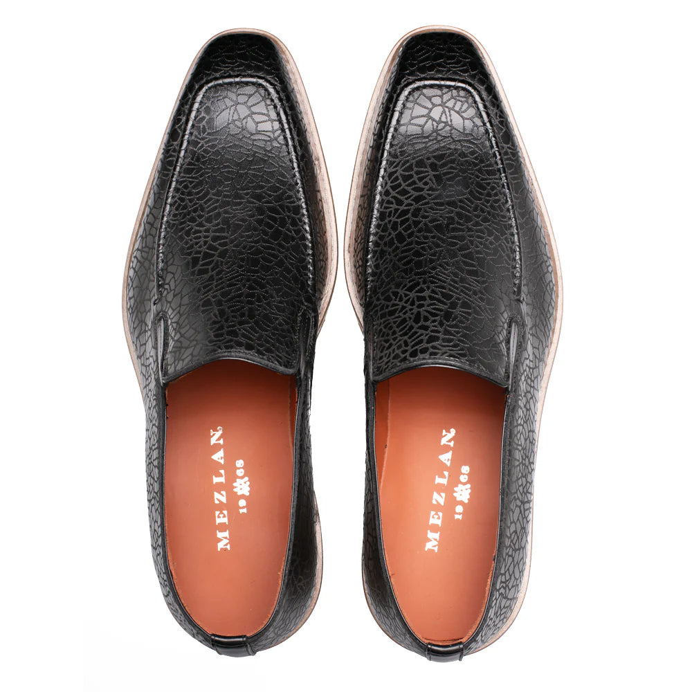 Mezlan Laser-Print Rugged Loafer Black