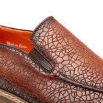 Mezlan Laser-Print Rugged Loafer Dark Cognac
