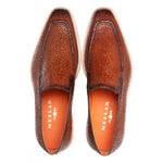 Mezlan Laser-Print Rugged Loafer Dark Cognac