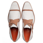 Mezlan Alari Perforated Nubuck Monk Strap Bone / Cognac (21534)