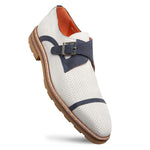 Mezlan Alari Perforated Nubuck Monk Strap Grey / Blue (21534)