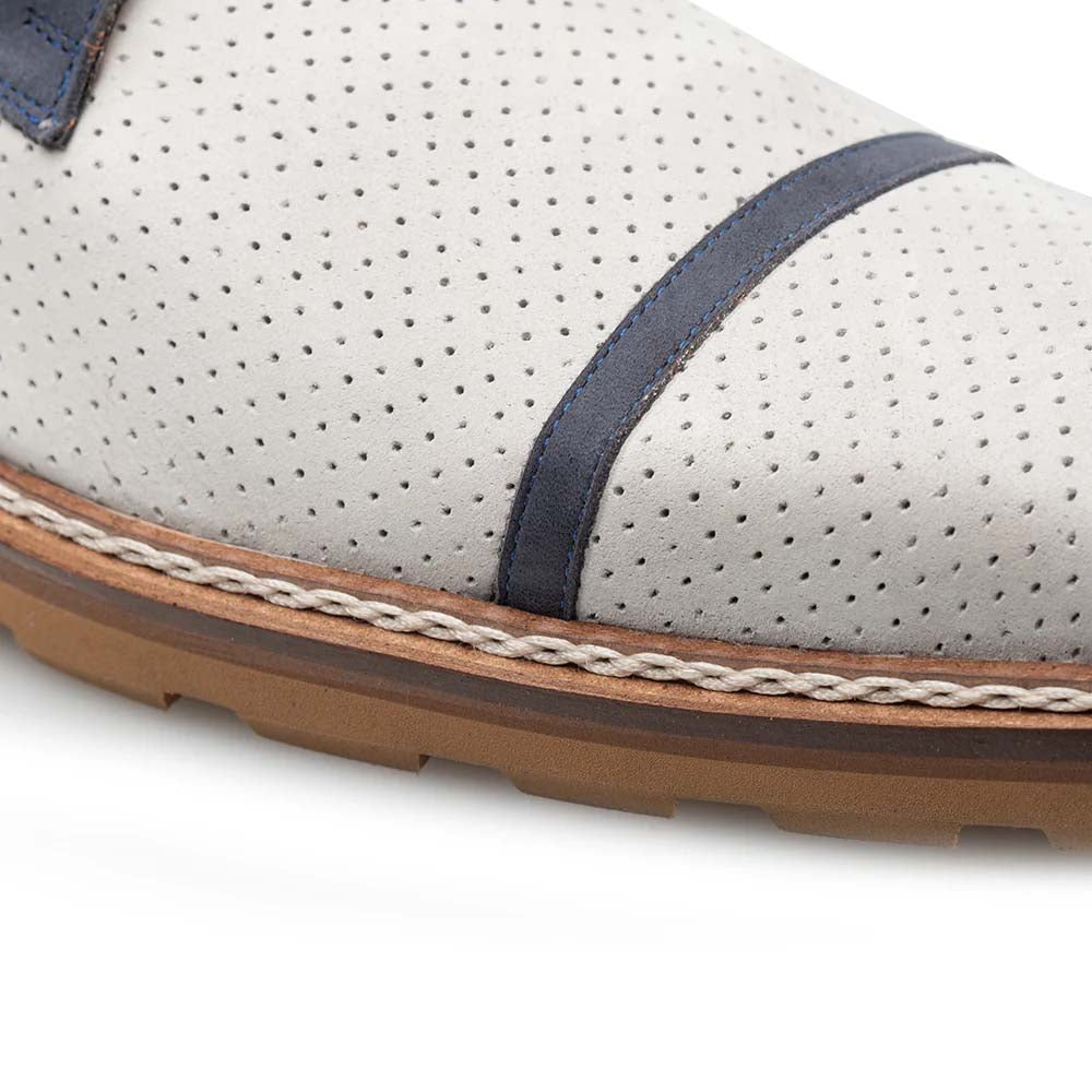 Mezlan Alari Perforated Nubuck Monk Strap Grey / Blue (21534)
