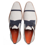 Mezlan Alari Perforated Nubuck Monk Strap Grey / Blue (21534)