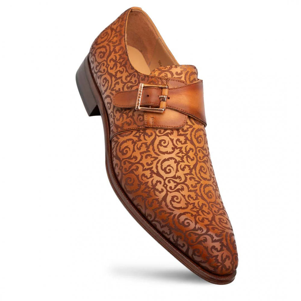 Mezlan Soria Laser-Print Monk Strap Camel (21554)