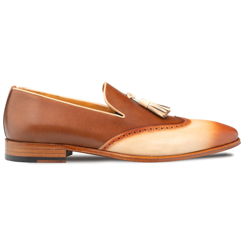 Mezlan Jucar Two-Tone Tassel Loafer Bone / Chocolate