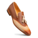 Mezlan Jucar Two-Tone Tassel Loafer Bone / Chocolate (21589)