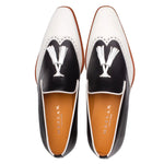 Mezlan Jucar Two-Tone Tassel Loafer Black / White (21589)