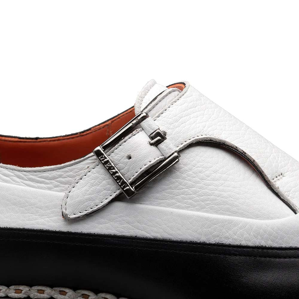 Mezlan Cadena Two-Toned Monk Strap Black / White (21590)