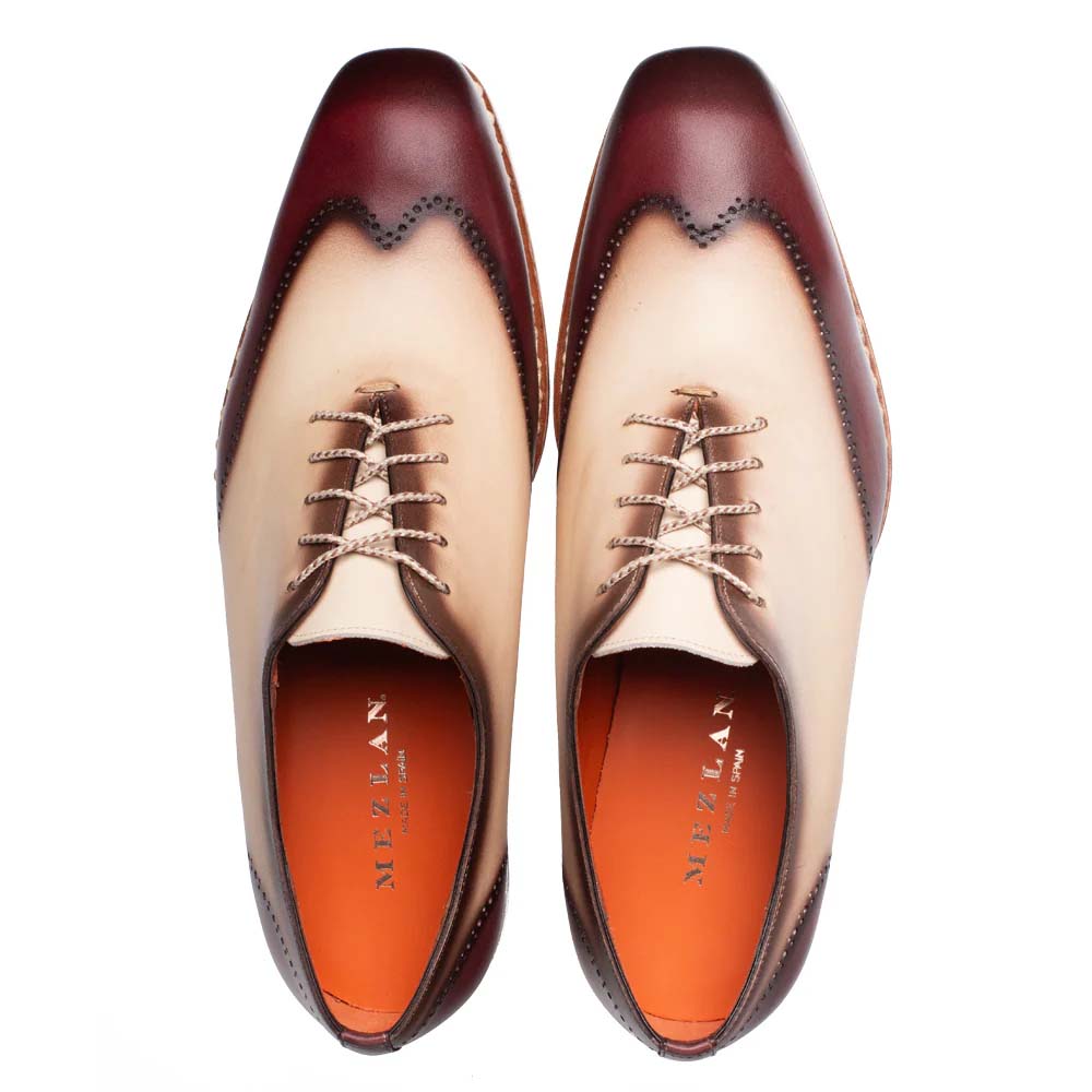 Mezlan Almagro Two-Tone Oxford Red / Bone (21592)