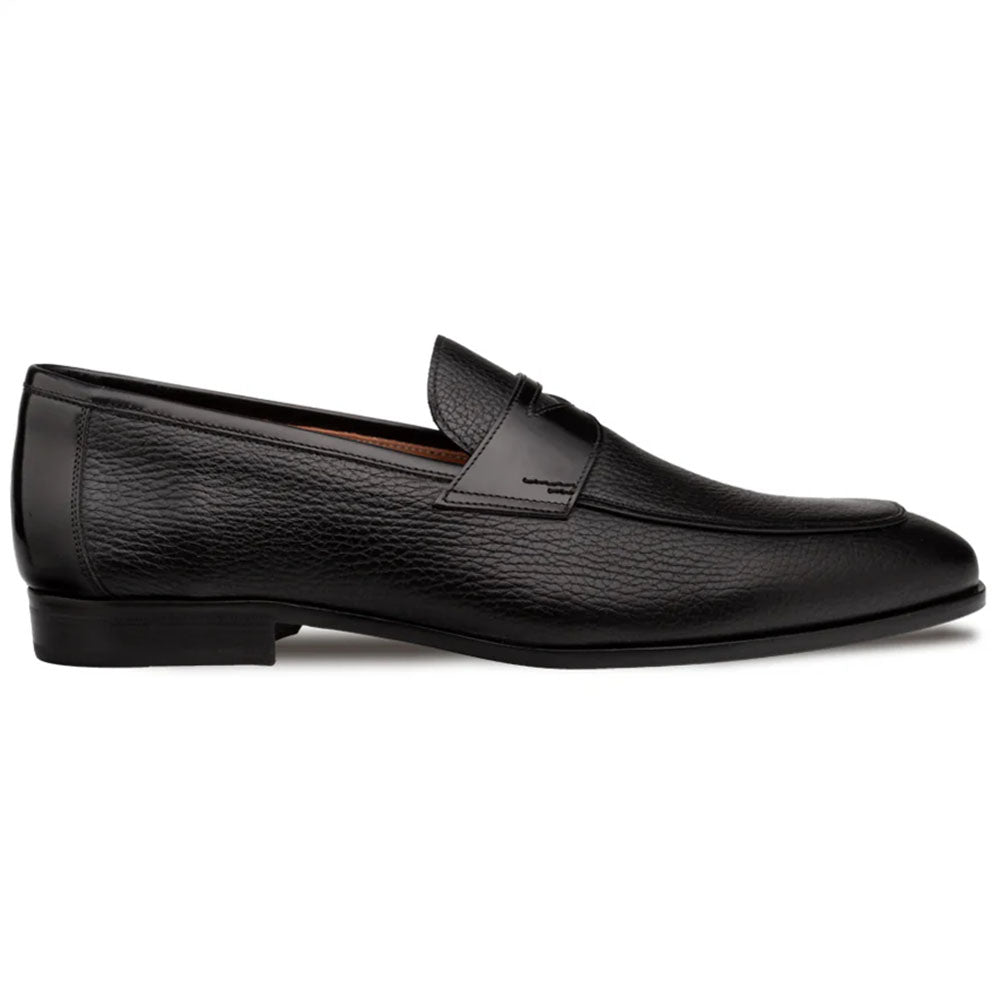 Mezlan Calfskin Penny Loafer Black