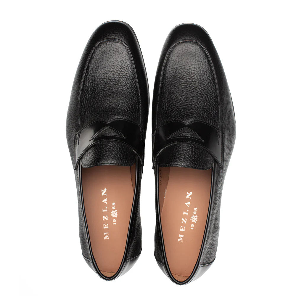 Mezlan Calfskin Penny Loafer Black (E21628)