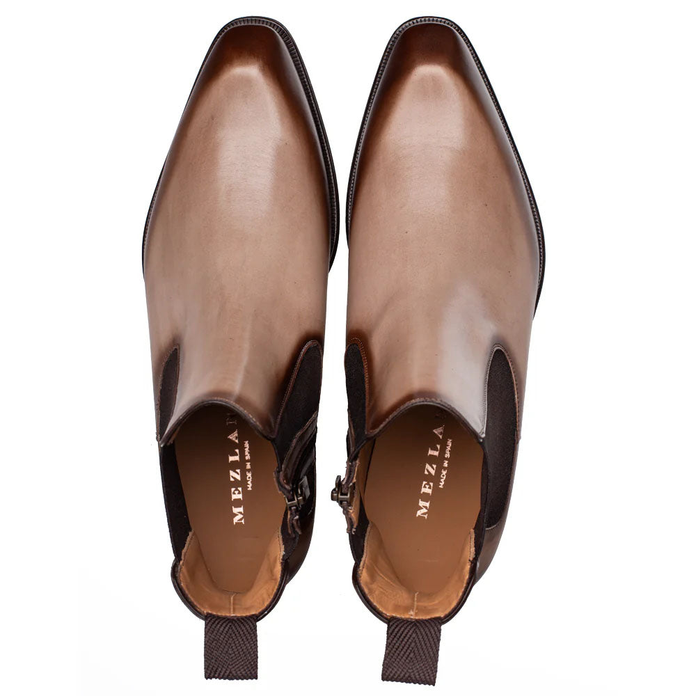 Mezlan Patina Calf Chelsea Boot Taupe (S21694)