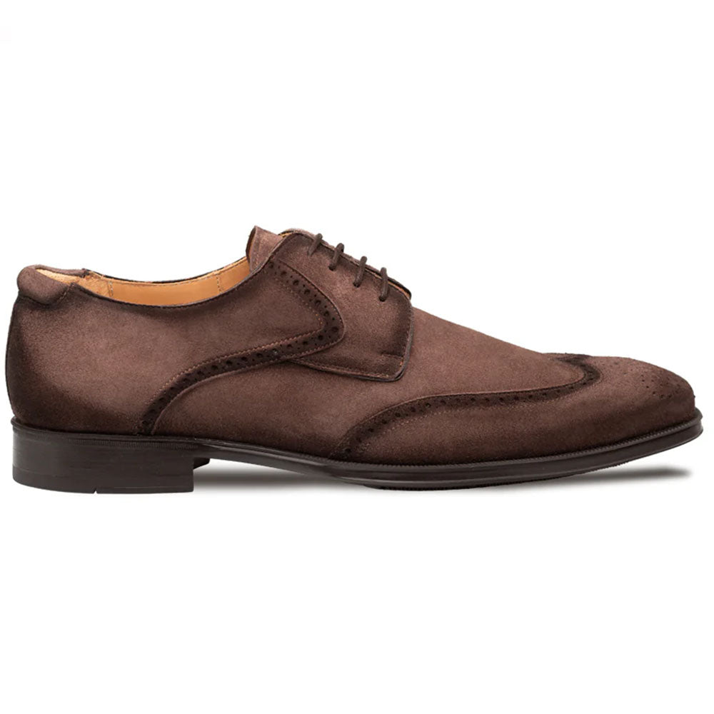 Mezlan Benante Suede Wing Tip Derby Brown