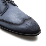 Mezlan Benante Suede Wing Tip Derby Navy (21715)