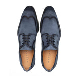 Mezlan Benante Suede Wing Tip Derby Navy (21715)