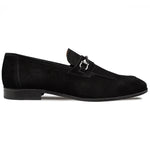 Mezlan Bracco Suede Ornament Loafer Black