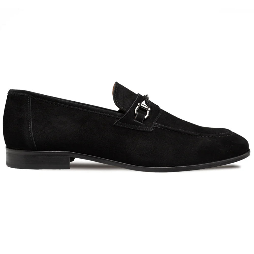 Mezlan Bracco Suede Ornament Loafer Black