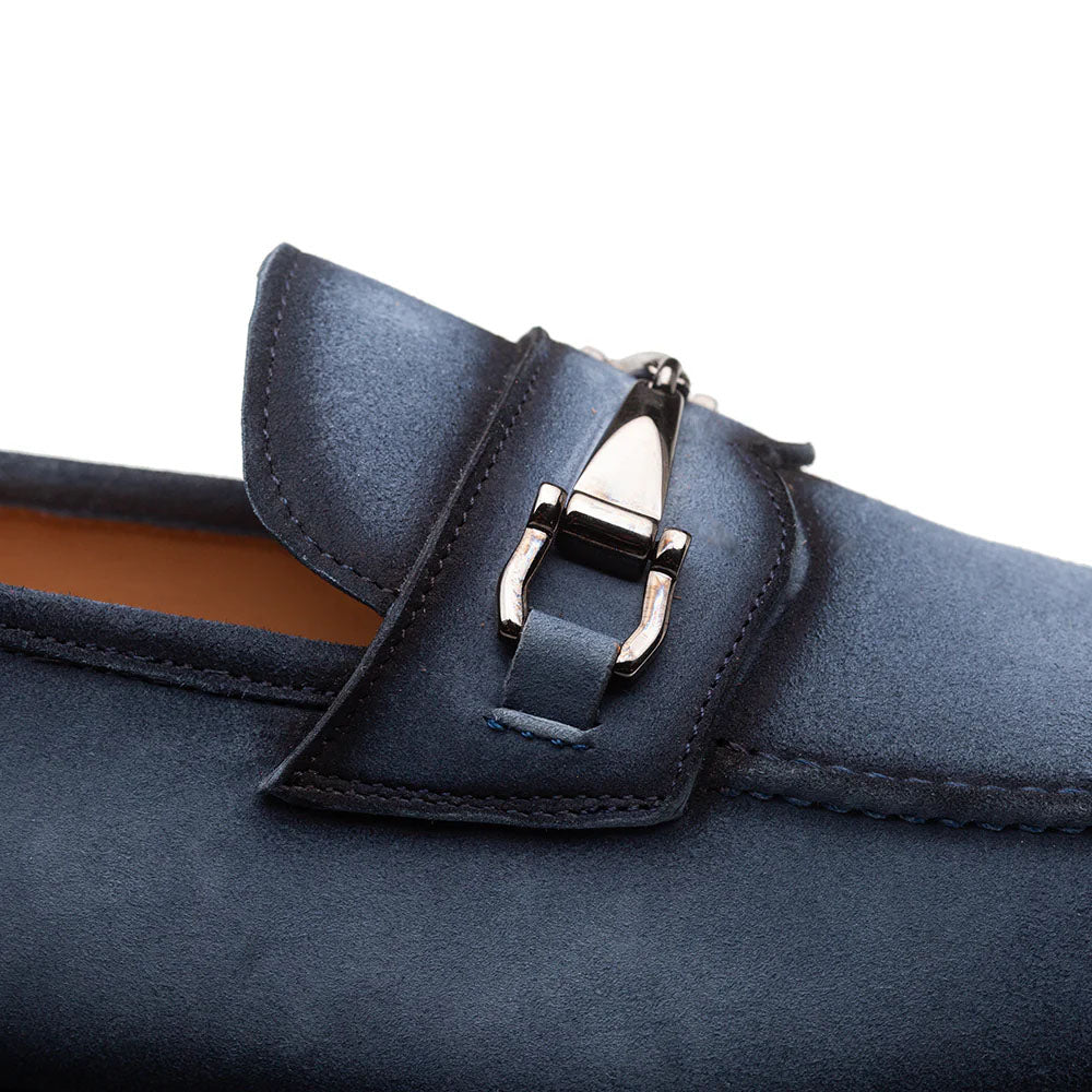 Mezlan Bracco Suede Ornament Loafer Blue (21735)